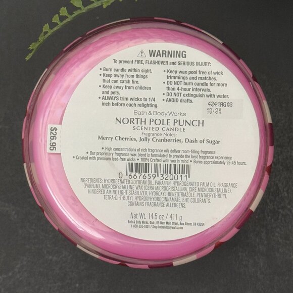 BBW North Pole Punch Bath & Body Works 3 Wick Candle - Picture 10 of 10